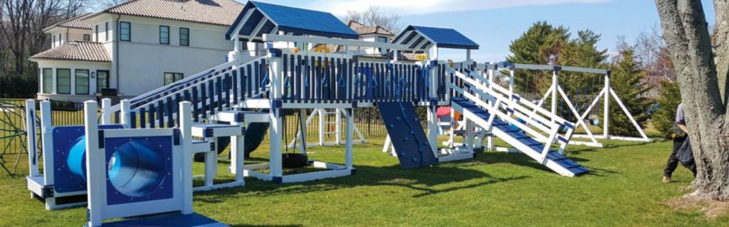 swing set with bridge