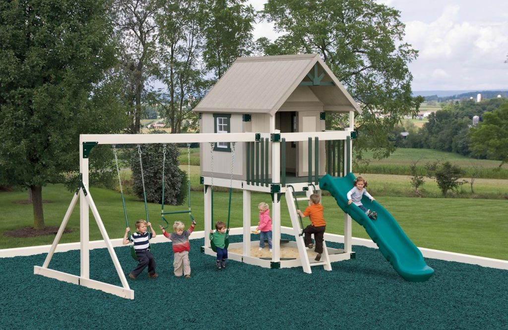 happy hideout swing set