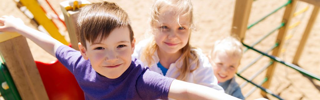 kids practicing playground safety