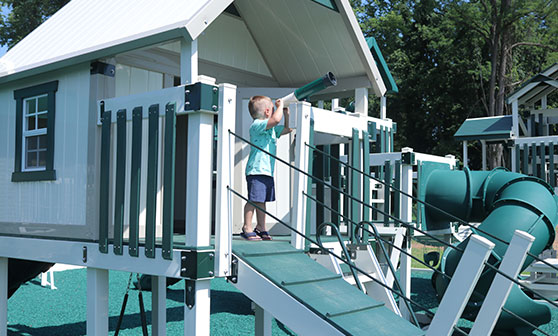 deluxe adventure world swing set with happy hideout playhouse and telescope deluxe adventure world swing set