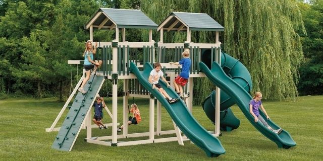 double tower swing set for Pennsylvania residential homes Double Tower swing set picked as top-rated for PA area